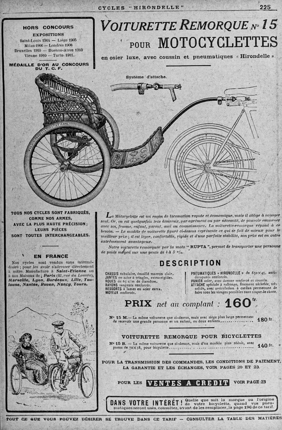 Catalogue Manufacture française d'armes et cycles de Saint-Etienne, 1913, p225